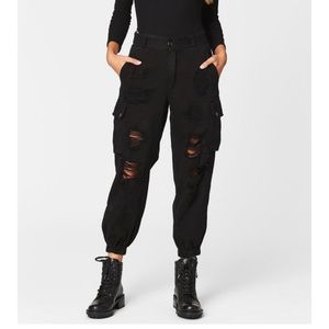 Lf carmar denim black cargo pants
